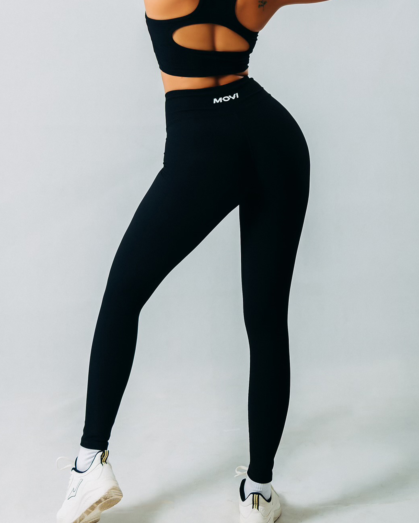Black Crossover Legging (Ribbed Series)