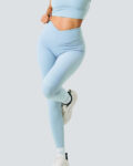 Light Blue Crossover Legging (Ribbed Series)